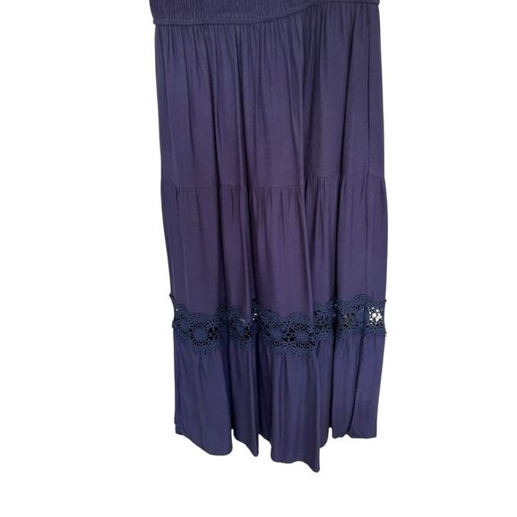 ZESICA Casual Lace Flutter Sleeve A Line Midi Or Maxi Dress Size Medium Blue - Picture 5 of 9